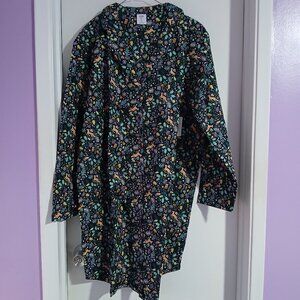 Women's Long Sleeve Collared Button Front Nightshirt / House Dress